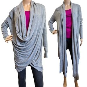 Nordstrom Lingerie Gray Waterfall Wrap‎ Oversized 
Cardigan Sweater Women's M